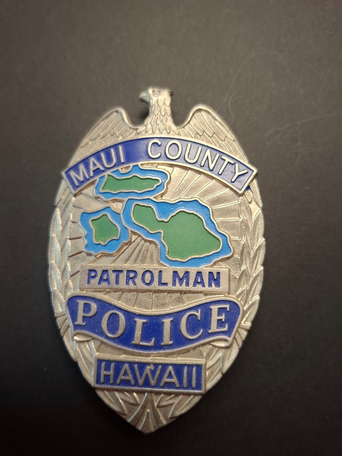 Badge Amerikaanse Politie - Patrolman Maui County Hawaii, Ophalen of Verzenden, Gebruikt