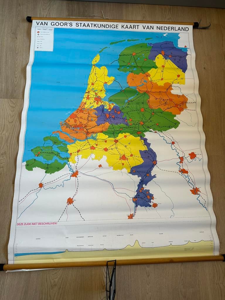 Schoolplaat Nederland, Antiek en Kunst, Antiek | Schoolplaten, Ophalen, Aardrijkskunde
