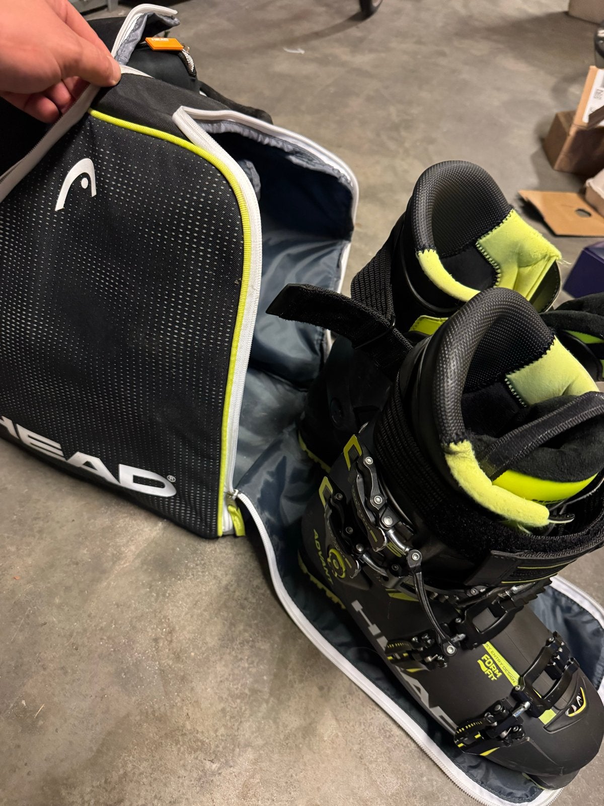 Head Advant Edge 105 skischoenen met  helm en bril, Gebruikt, Schoenen, Ophalen of Verzenden, Skiën