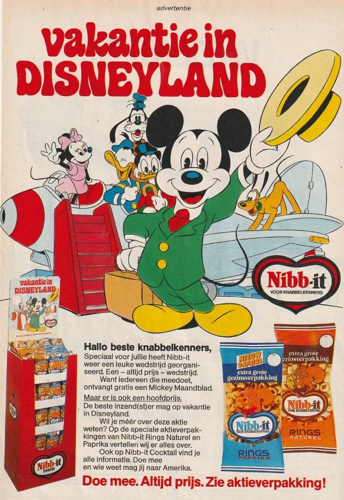 Retro reclame 1986 Nibb-it rings Disney Mickey Donald, Verzenden, Overige typen