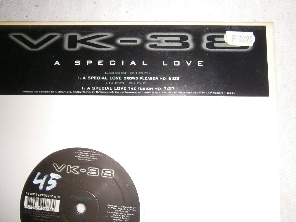 VK-38 – A Special Love. 2000. (Marco V. & Benjamin) Trance, Cd's en Dvd's, Vinyl | Dance en House, Ophalen, Trance, Zo goed als nieuw