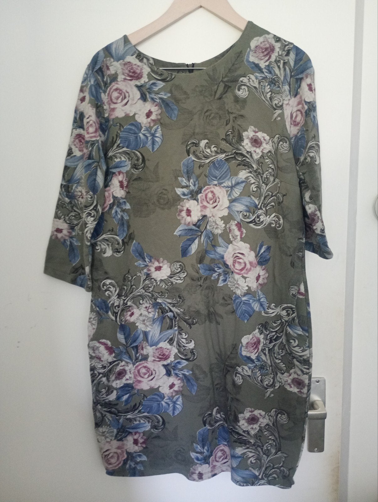 Leins jurk maat XL met bloemenprint, Leins, Maat 46/48 (XL) of groter, Ophalen of Verzenden, Zo goed als nieuw