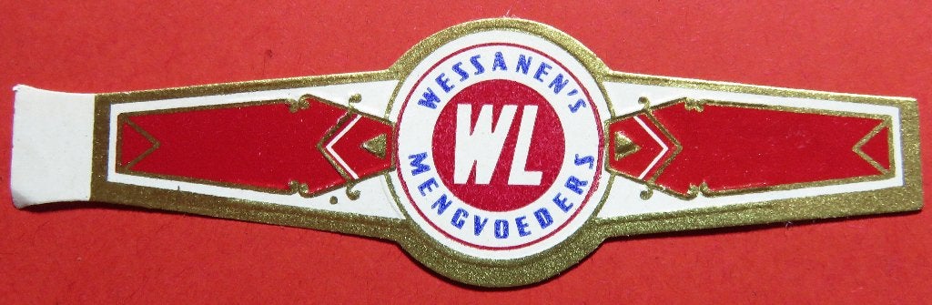 Sigarenbandje Reclamebandje Wessanen's Mengvoeders, Verzamelen, Verzenden, Gebruikt, Sigarenbandjes