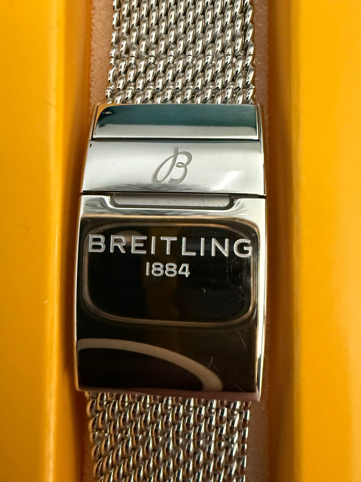 Breitling Milanese horlogebandje - Let op!! Zeldzaam 208A!, Ophalen, Staal, Staal, Breitling