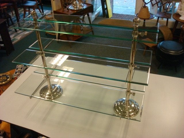 Art-Deco Franse Etagère 1920/30  3 x2 laags, Huis en Inrichting, Woonaccessoires | Etagères, Ophalen, Etagère, Gebruikt, Glas