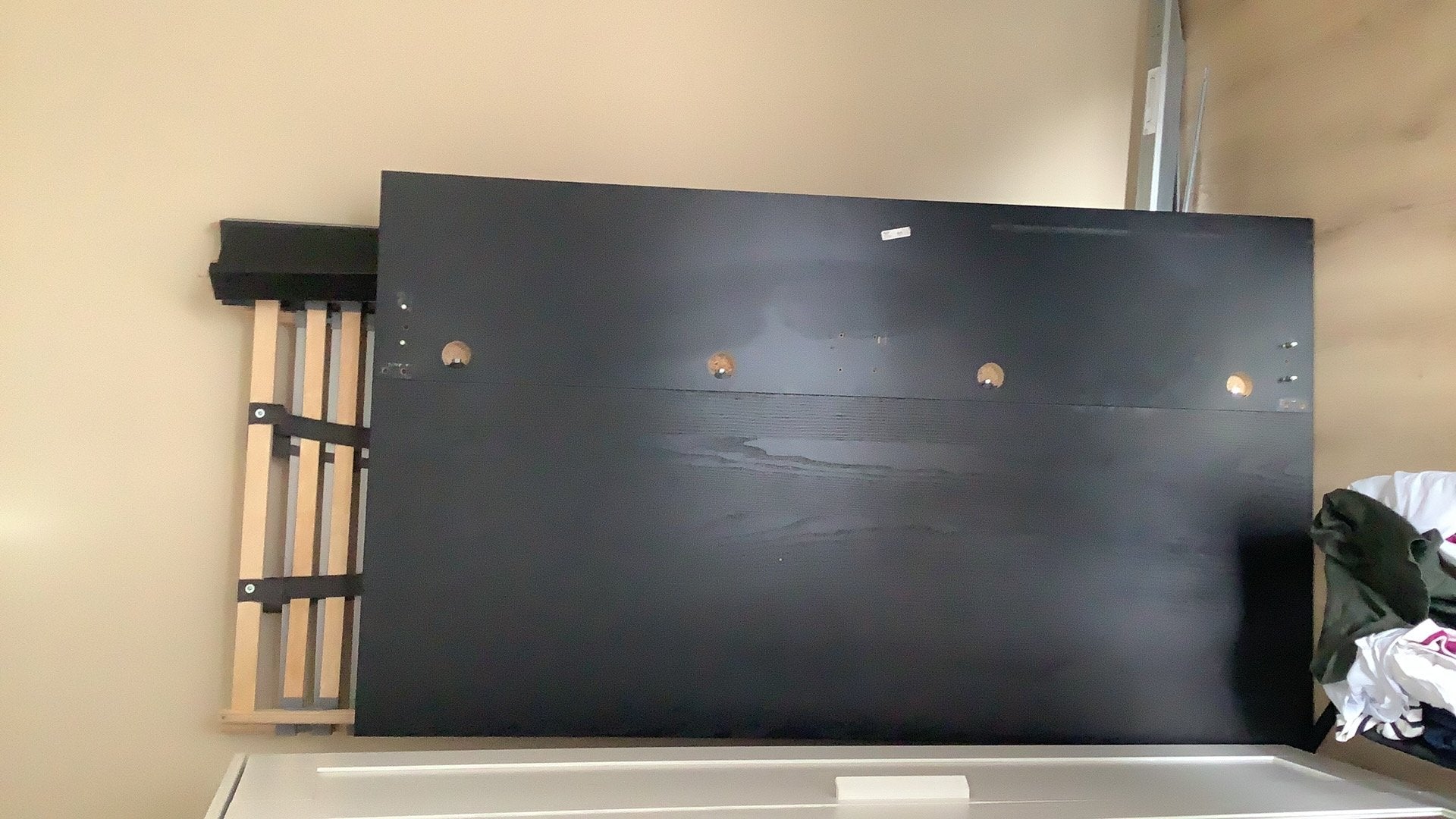 IKEA 180 x 200 bed - zwart, Huis en Inrichting, Slaapkamer | Bedden, Ophalen, Zwart, Tweepersoons, Zo goed als nieuw