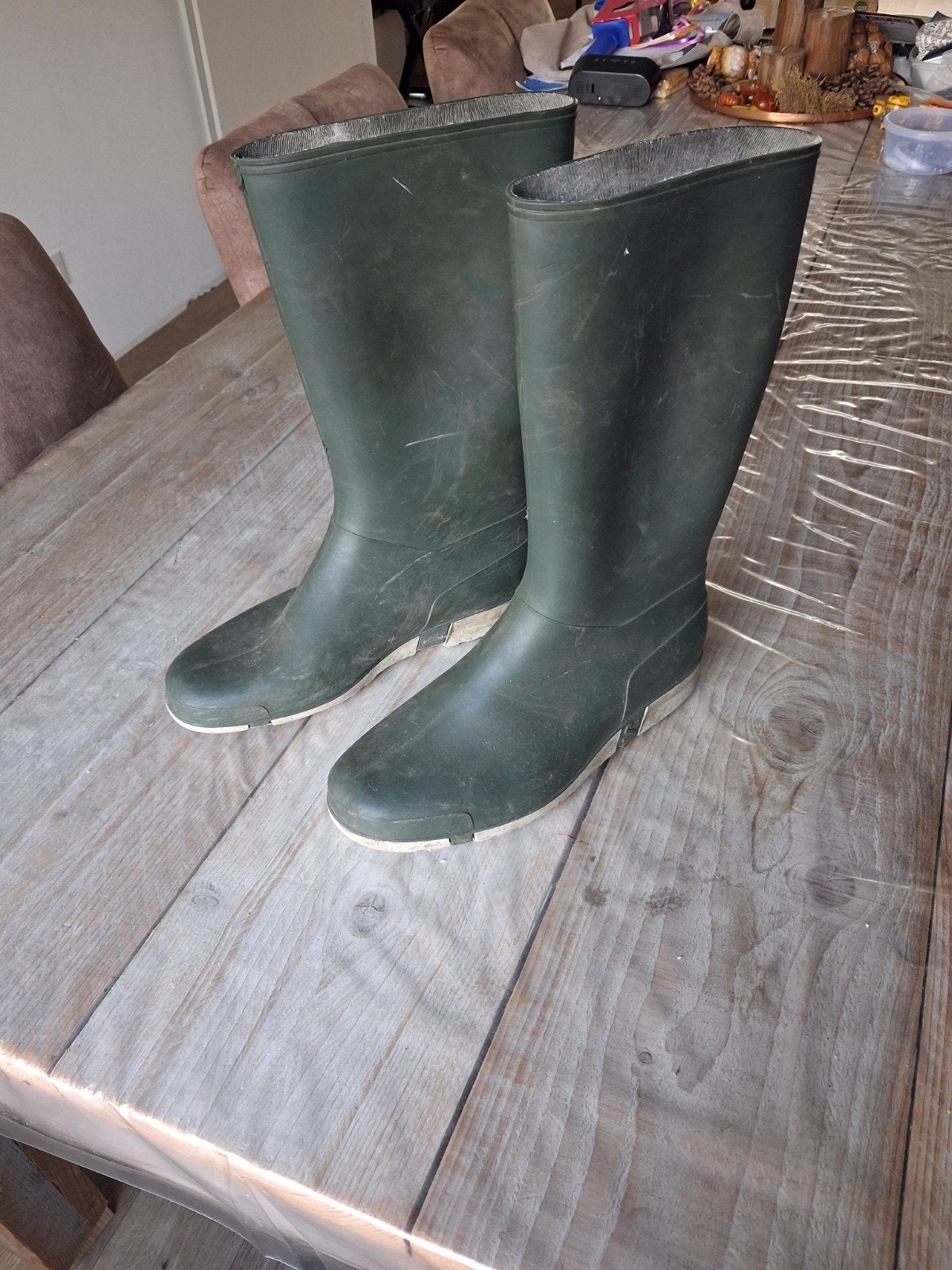 Groene regenlaarzen - Maat 39, Ophalen of Verzenden, Gedragen, Overige kleuren, Regenlaarzen