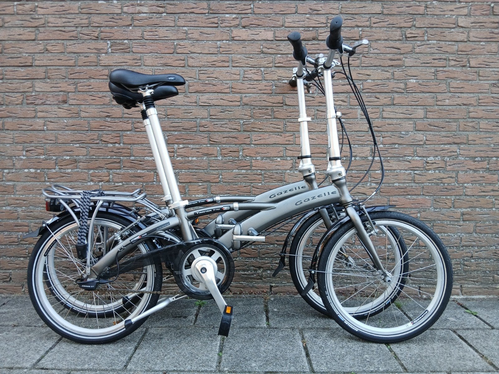 Zgan! Aluminium Gazelle tranza Xtra vouwfietsen set., Ophalen, 20 inch of meer, Versnellingen, Zo goed als nieuw