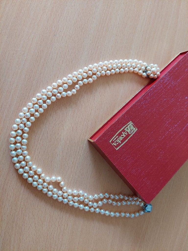 Majorica parelketting 3 laags, Ophalen, Gebruikt, Wit, Overige materialen