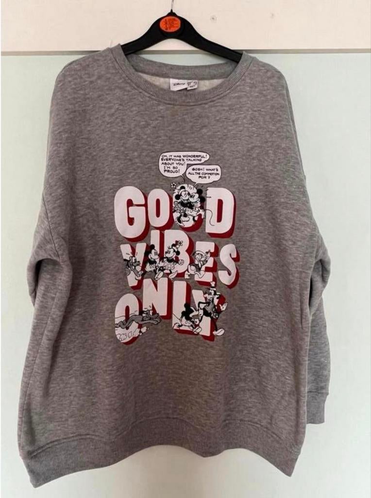 Disney 'Good Vibes Only' Trui - Maat S, Ophalen of Verzenden, Zo goed als nieuw, Maat 36 (S), Grijs