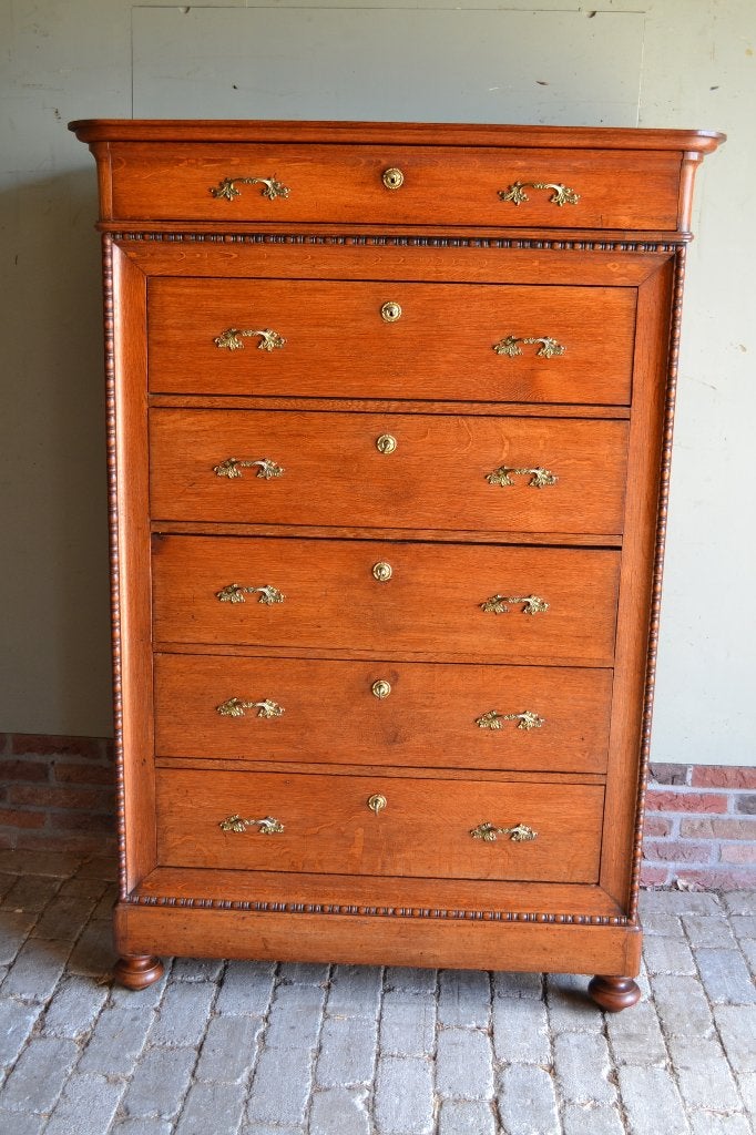 Prachtige antieke eiken chiffoniere, ladekast met secretaire, Verzenden