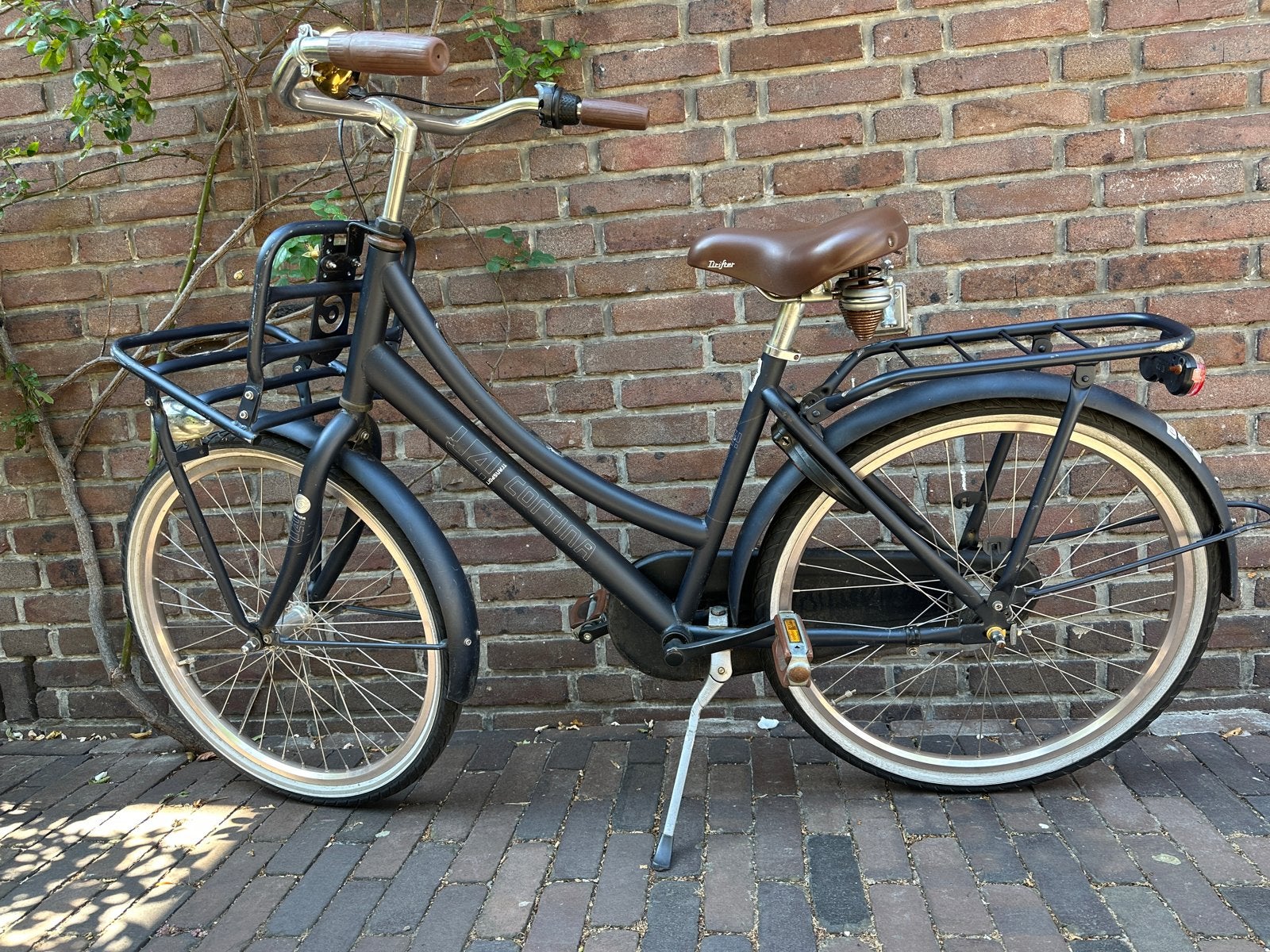 Cortina U4 Transportfiets 24 inch - Mat Zwart, Gebruikt, 50 tot 53 cm, Trommelrem, Ophalen