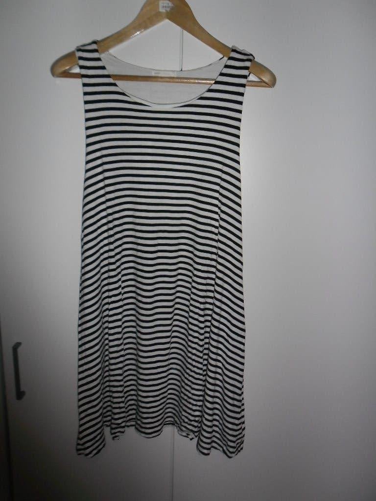 H&M Basic Zwart/Wit Gestreepte Jurk Maat XL, H&M, Zwart, Maat 46/48 (XL) of groter, Ophalen of Verzenden