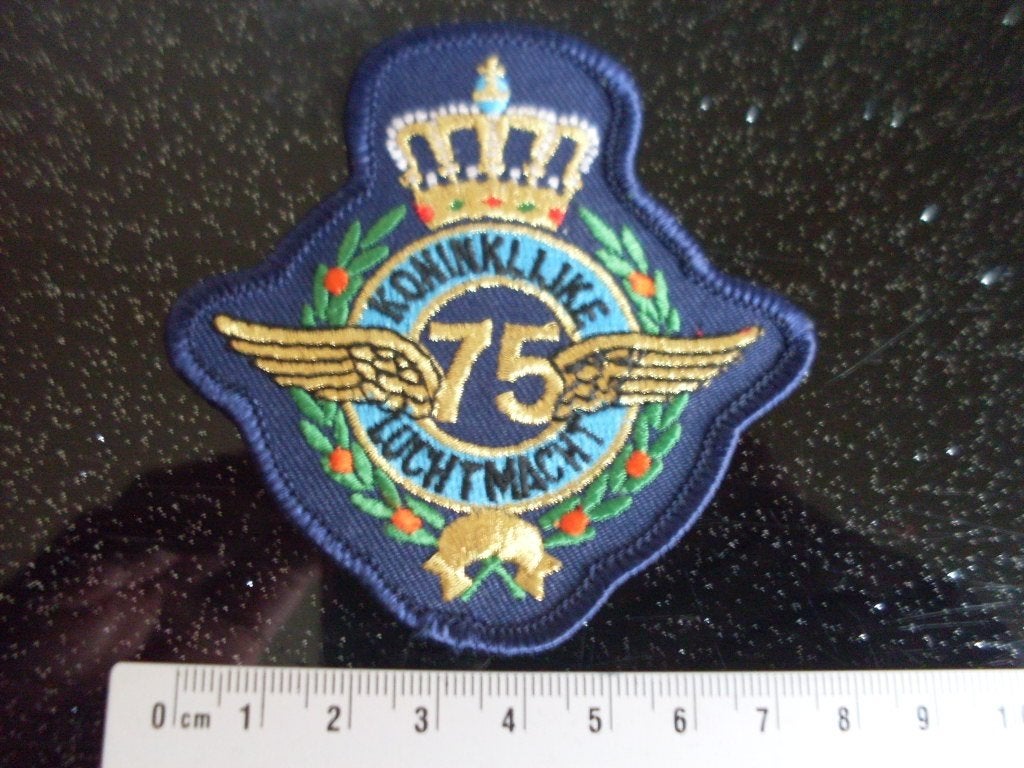 patch leger koninklijke luchtmacht 75 jaar logo KLu leger, Verzenden, Luchtmacht, Nederland, Embleem of Badge