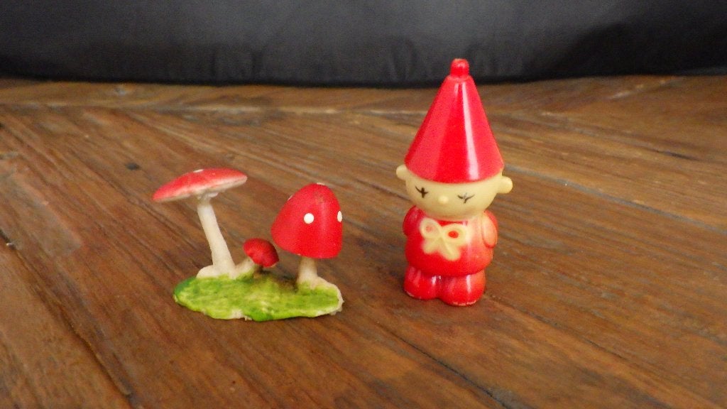 mooi kerstmannetje met paddestoelen, Ophalen of Verzenden, Gebruikt