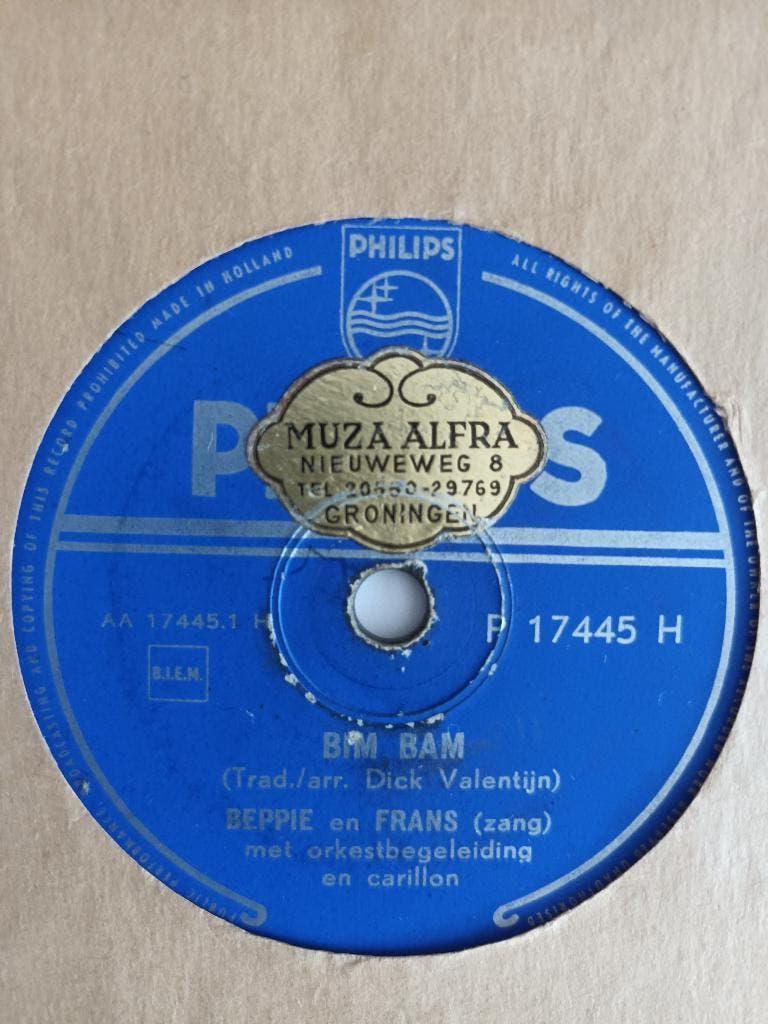 Beppie & Frans - Bim Bam  (78 Toeren), Cd's en Dvd's, Vinyl | Nederlandstalig, 10 inch, Voor 1960, Ophalen of Verzenden, Zo goed als nieuw
