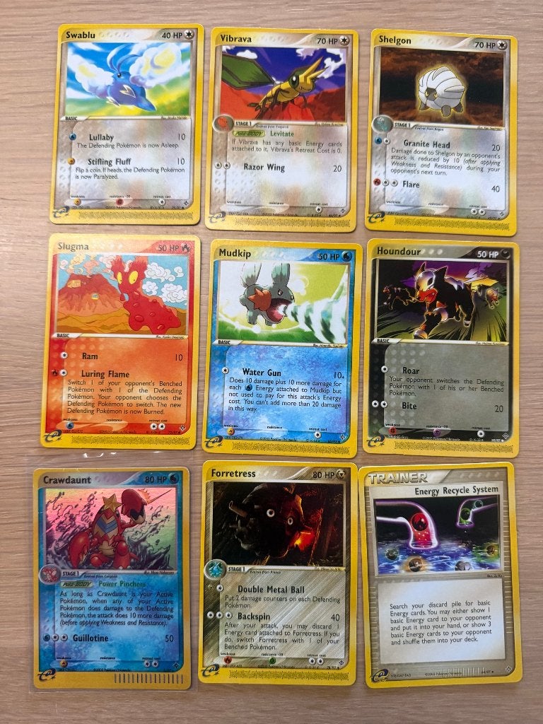 Pokémon TCG EX Dragon - Pokemon - 9 kaarten incl. Crawdaunt, Ophalen of Verzenden, Gebruikt, Losse kaart