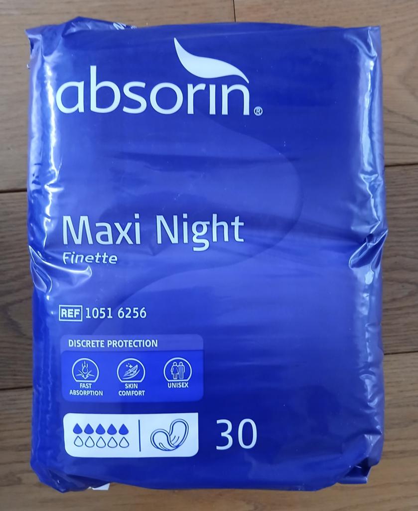 Absorin. 3 pakken. Incontinentie. Maxi Night. Inlegverband., Ophalen of Verzenden, Nieuw