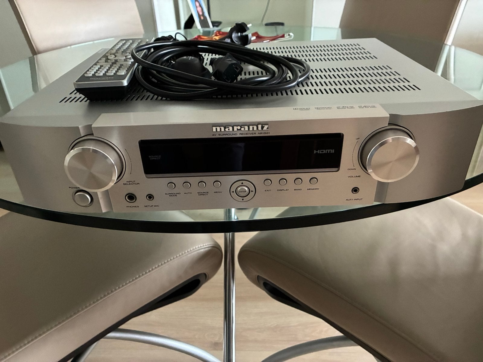 Marantz SR1501 AV Receiver - Zilverkleurig met HDMI, Gebruikt, 60 tot 120 watt, Ophalen, Marantz