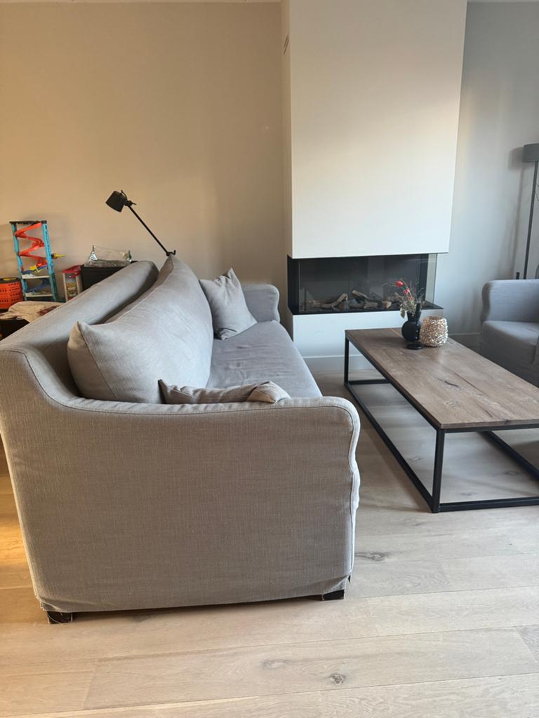 Hoffz grijze bank , salontafel , tafel Mart Kleppe landelijk, Huis en Inrichting, Gebruikt, 75 tot 100 cm, Ophalen of Verzenden