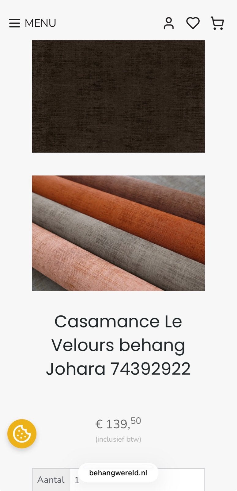 Casamance Le Velours Behang 1 rol - Ref: 74392922, Bruin, Overige merken, Structuur, Modern