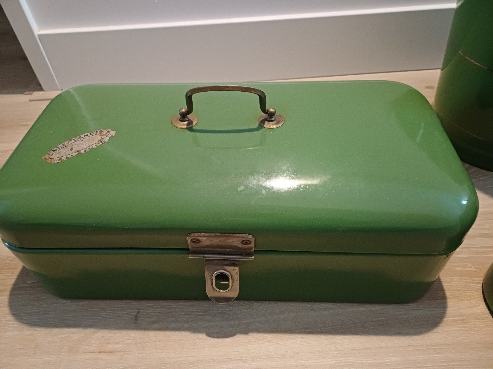 Vintage Neerlandia Broodtrommel - Groen Emaille, Ophalen of Verzenden