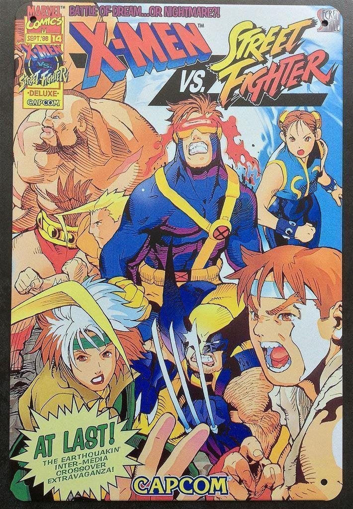 Marvel Xmen vs Street Fighter CAPCOM Metal Wandbord, Spelcomputers en Games, Vechten, Verzenden, 1 speler, Nieuw