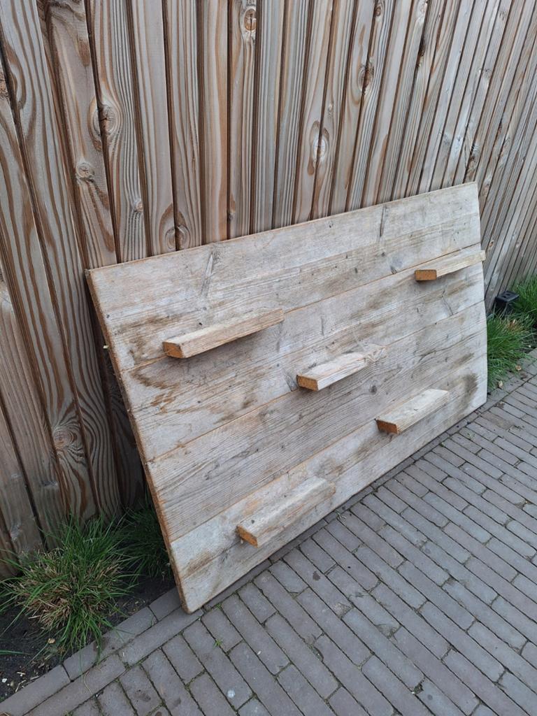 Houten wanddecoratie/plantenrek van steigerhout, Ophalen