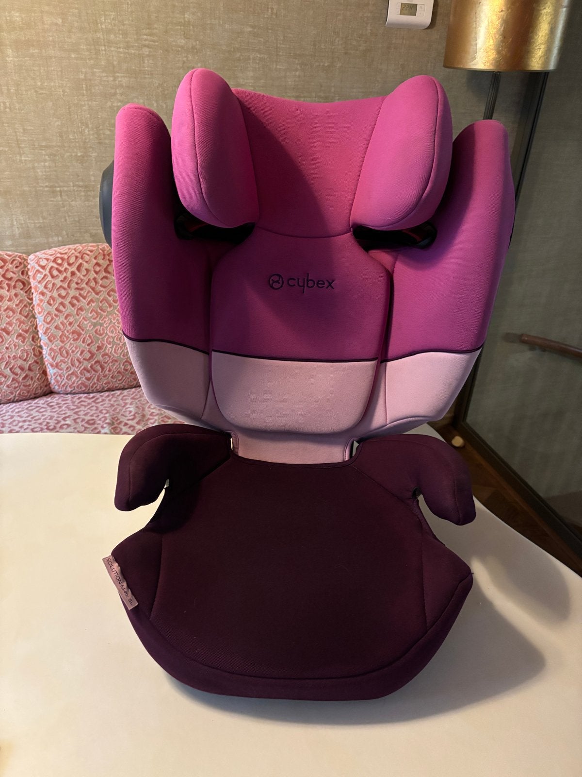 Cybex Solution M-fix SL autostoel - roze/paars, Overige merken, Autogordel of Isofix, Gebruikt, 15 t/m 36 kg