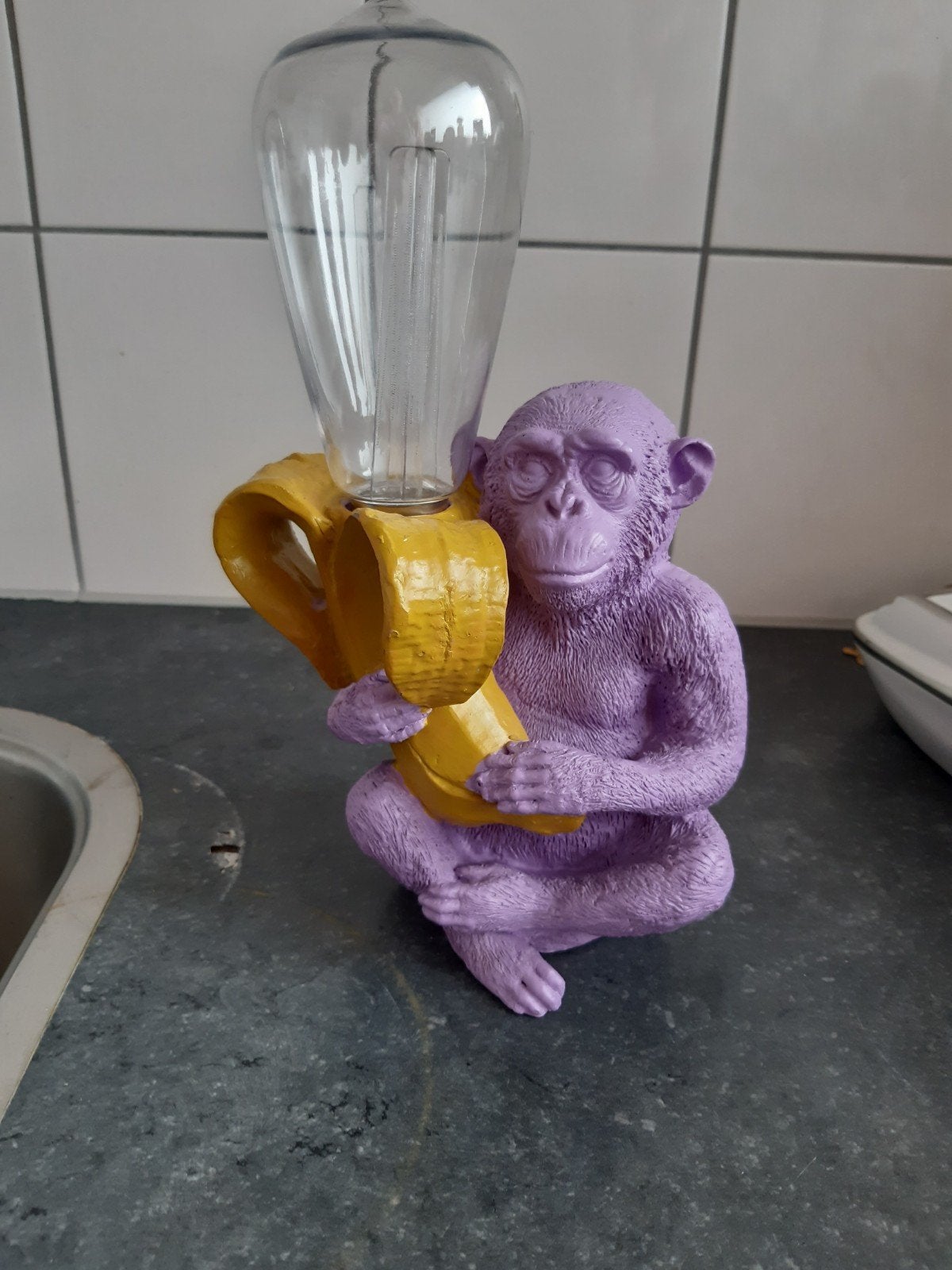 aap met lamp, Paars, Ophalen, Gebruikt