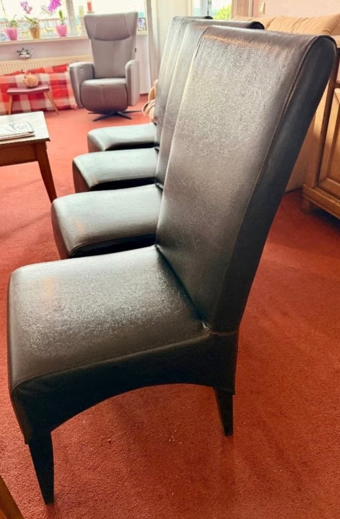 Lederen stoelen, Huis en Inrichting, Ophalen, Gebruikt, Bruin, Leer