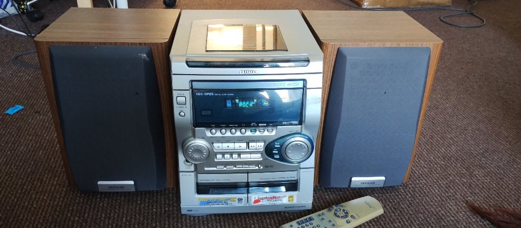 aiwa NSX-OP25 Digital Stereo Audio systeem  met remote, Gebruikt, Afstandsbediening, Minder dan 60 watt, Ophalen