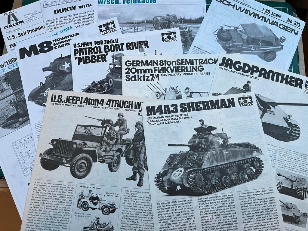 Tamiya dragon italeri handleidingen, Tank, Italeri, 1:32 tot 1:50, Nieuw