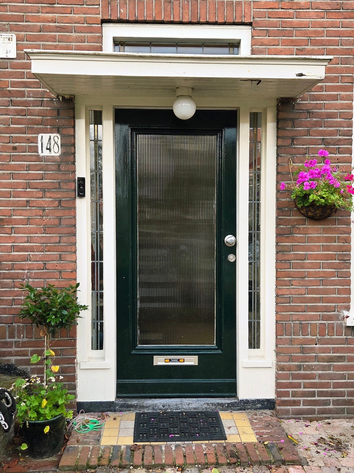 Voordeur hardhout 211x92,5 cm donkergroen,, Doe-het-zelf en Verbouw, Ophalen, Gebruikt, 80 tot 100 cm, Buitendeur