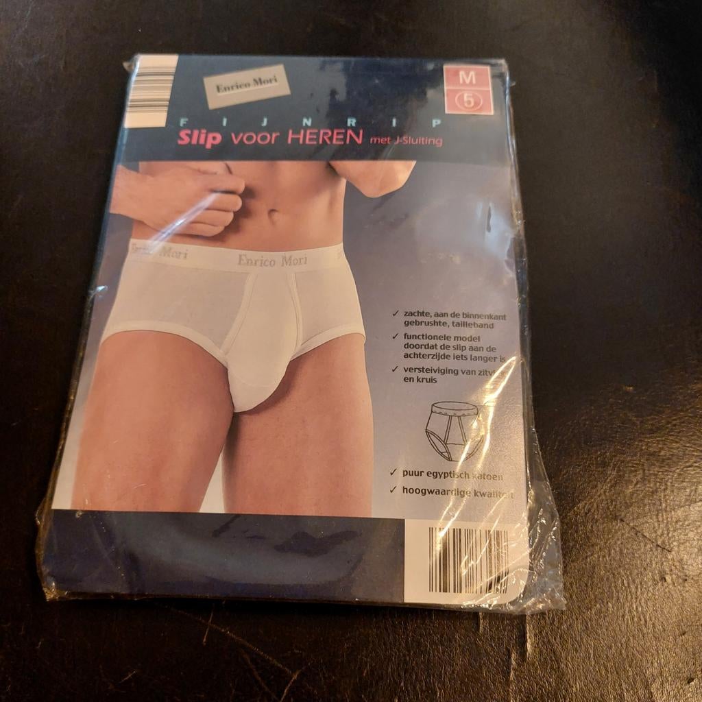 Slip voor heren met J-sluiting. Maat M. (5), Kleding | Heren, Verzenden, Wit, Enrico Mori, Slip