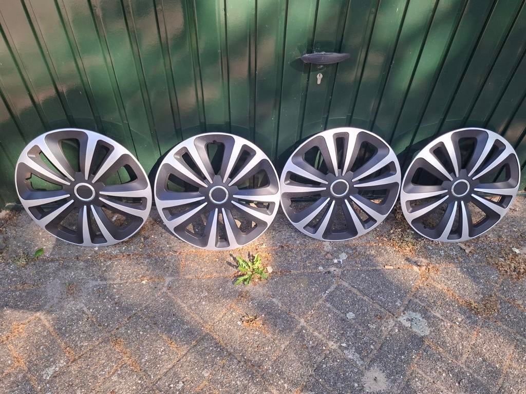 Set van 4 wieldoppen 16 inch - Zwart/Zilver, Ophalen of Verzenden, Gebruikt