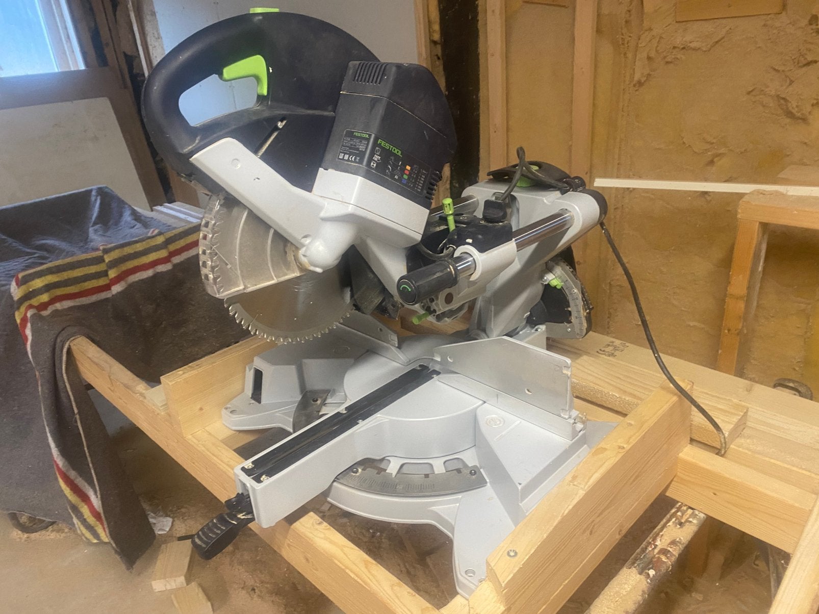 Festool afkortzaag KS120EB, Doe-het-zelf en Verbouw, Ophalen, 70 mm of meer, Zo goed als nieuw, Afkortzaag