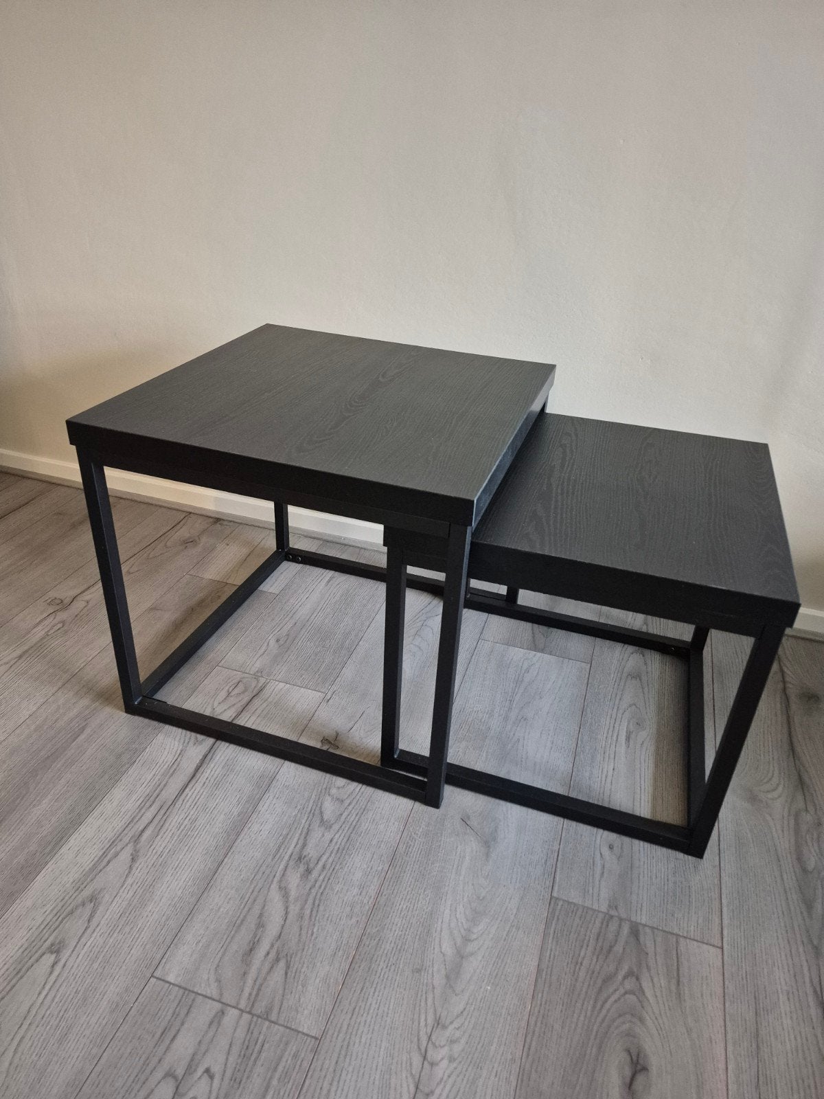 Set van 2 zwarte salontafels - modern en stijlvol, Ophalen, Minder dan 45 cm, Minder dan 55 cm, Vierkant