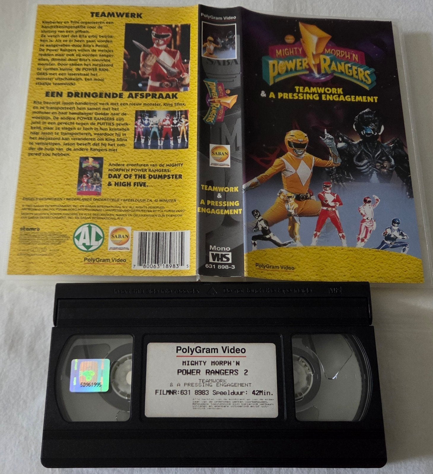 Mighty Morphin Power Rangers Teamwork VHS Kinderen/Jeugd, Cd's en Dvd's, VHS | Kinderen en Jeugd, Alle leeftijden, Ophalen of Verzenden