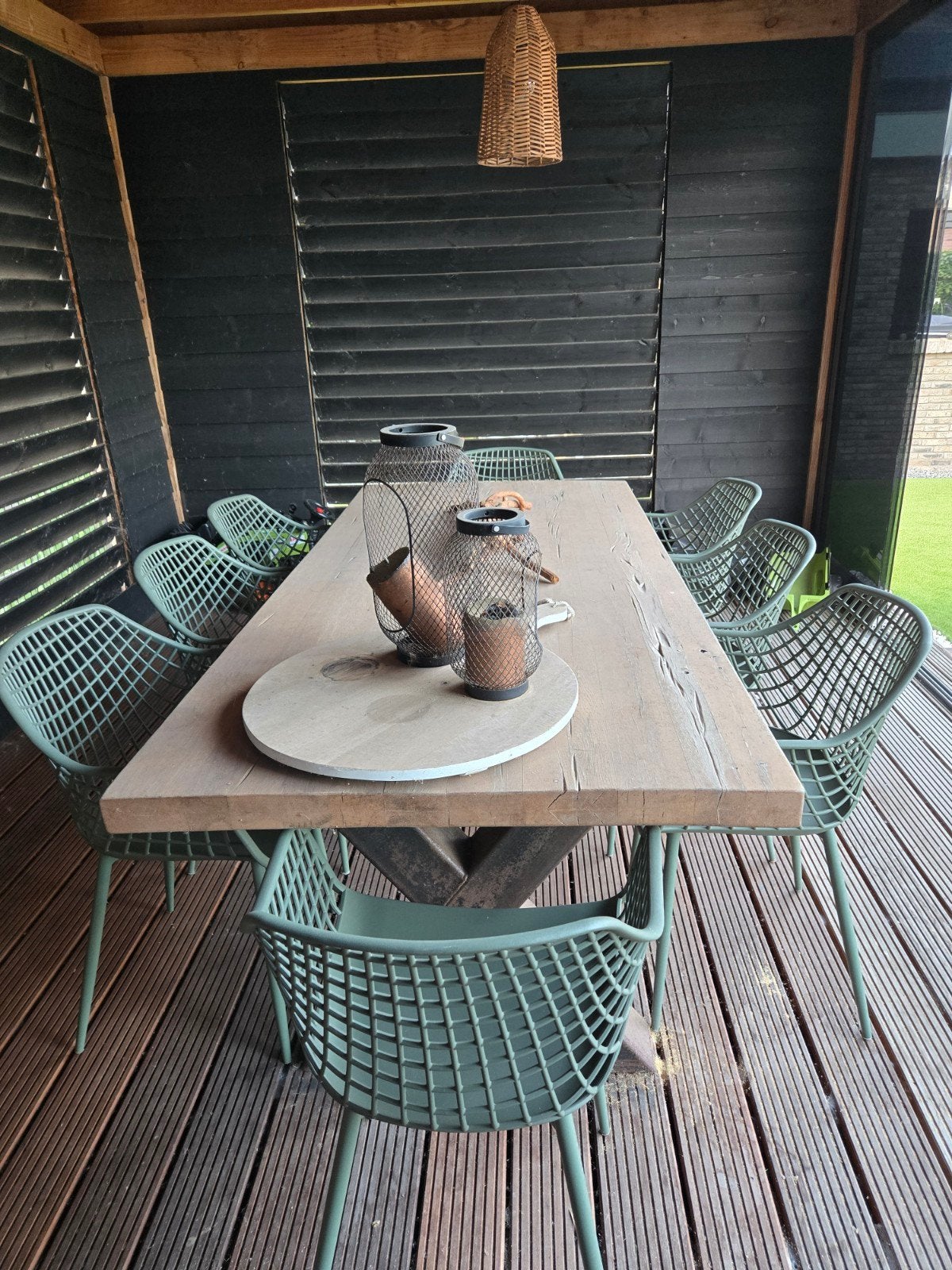 Stapelbare tuinstoelen, 8 stuks, groen, Ophalen, Zo goed als nieuw, Kunststof