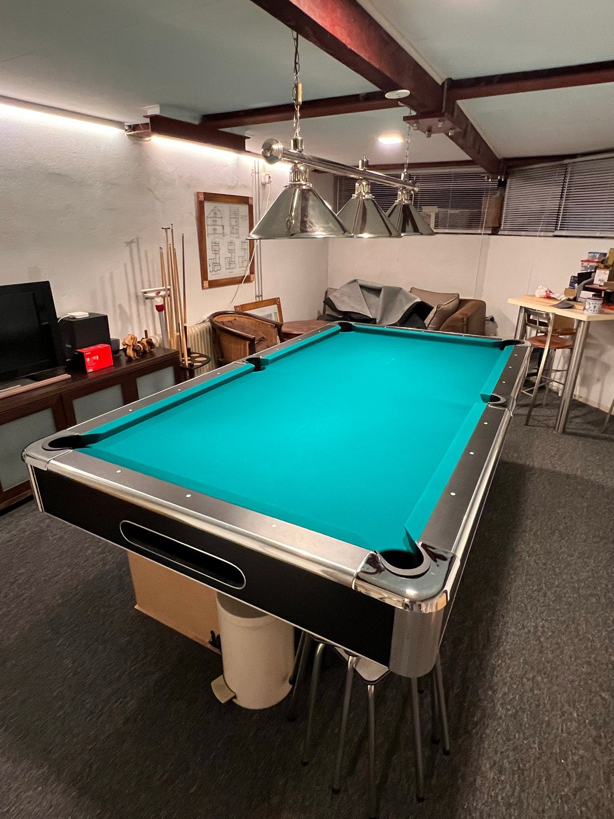 Professionele 8ft Pooltafel Lexor - 3-delig Leisteen, Sport en Fitness, Biljarten en Poolen, Ophalen, Zo goed als nieuw, Pooltafel