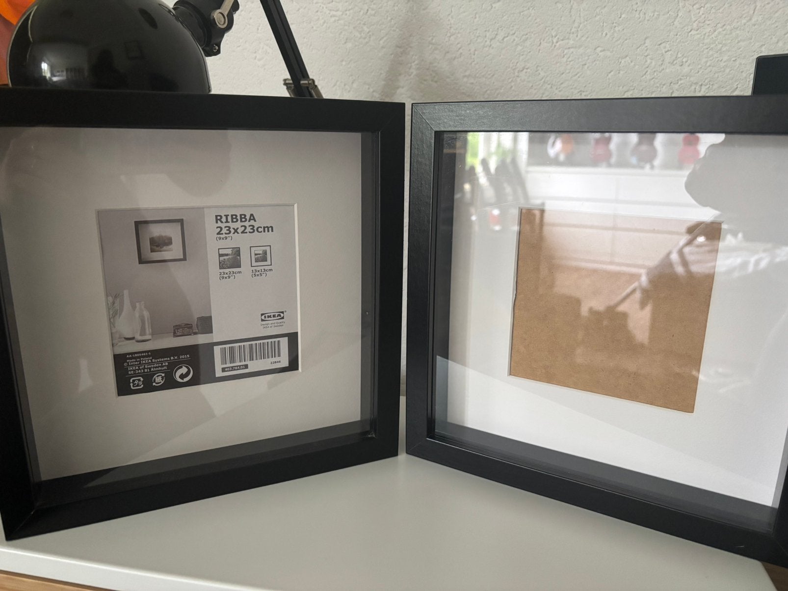 Twee ribba 23x23 (bak)fotolijsten, Ophalen of Verzenden, Zo goed als nieuw, Zwart