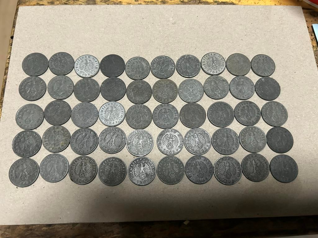 1 reichspfennig WO2 Duitsland 50 stuks, Postzegels en Munten, Munten | Europa | Niet-Euromunten, Verzenden, Duitsland