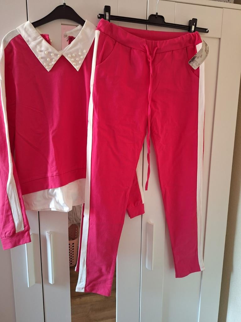 Nieuw roze huispak met parelkraag, Ophalen of Verzenden, Nieuw, Maat 36 (S), Roze