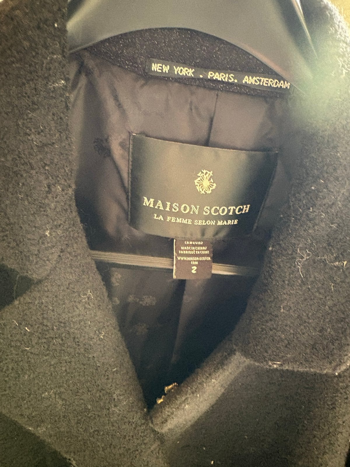 Foto 3 van Maison Scotch Zwarte Wollen Jas - Maat S