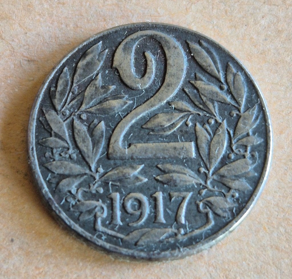 Oostenrijkse 2 Heller uit 1917, Ophalen of Verzenden, Oostenrijk
