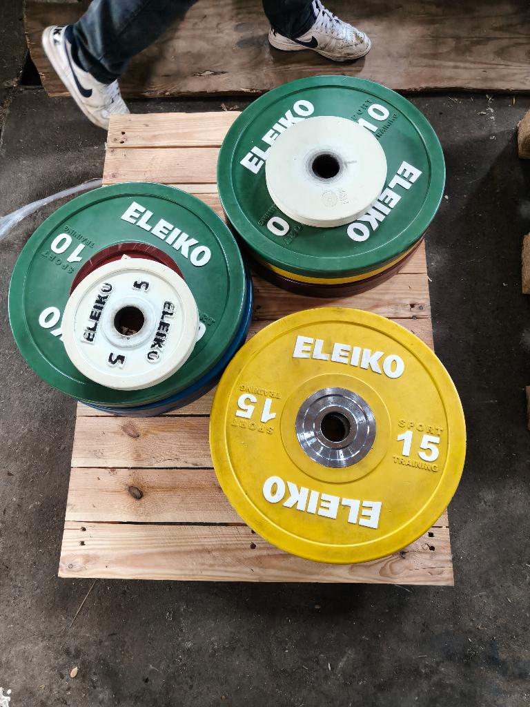 Eleiko Sport training set., Sport en Fitness, Fitnessmaterialen, Ophalen, Zo goed als nieuw, Halterschijven
