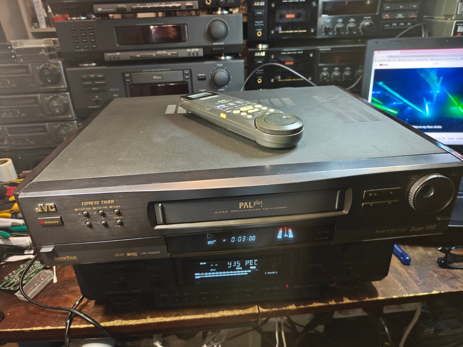 JVC HR-S9200EH Super VHS met afstandbediening, Audio, Tv en Foto, Videospelers, Ophalen of Verzenden