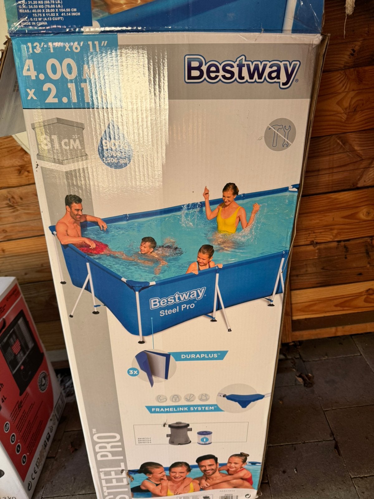 Mooi zwembad 4x2m te koop. 1 keer gebruikt., Tuin en Terras, Zwembaden, Ophalen, Minder dan 80 cm, Zo goed als nieuw, Opzetzwembad