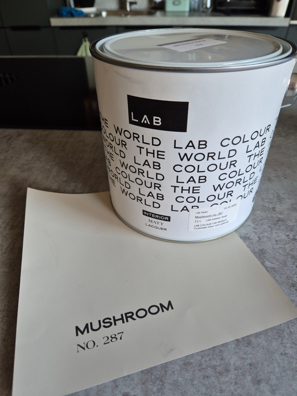 LAB hout verf Mushroom nieuw!!, Ophalen, Beige, Nieuw, Verf